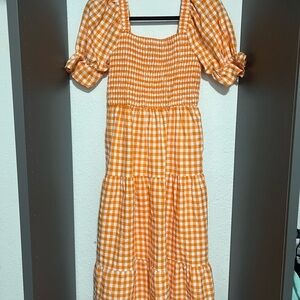 Orange Gingham Dress